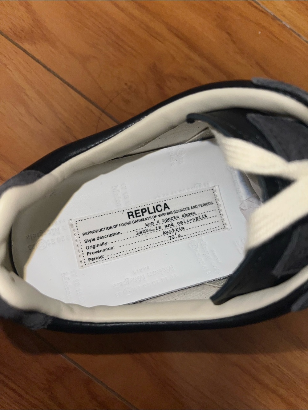 Maison Martin Margiela Gray Suede & Black Leather Sneakers - Picture 6 of 9